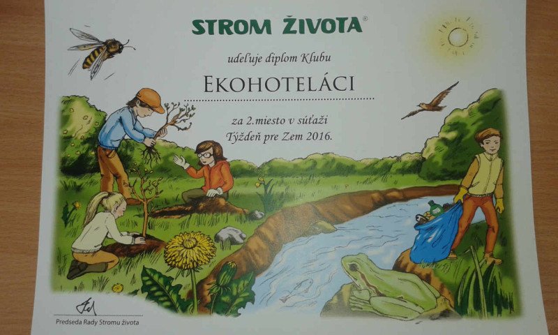 Ekohoteláci sa umiestnili na 2. mieste v súťaži Týždeň pre Zem 2016